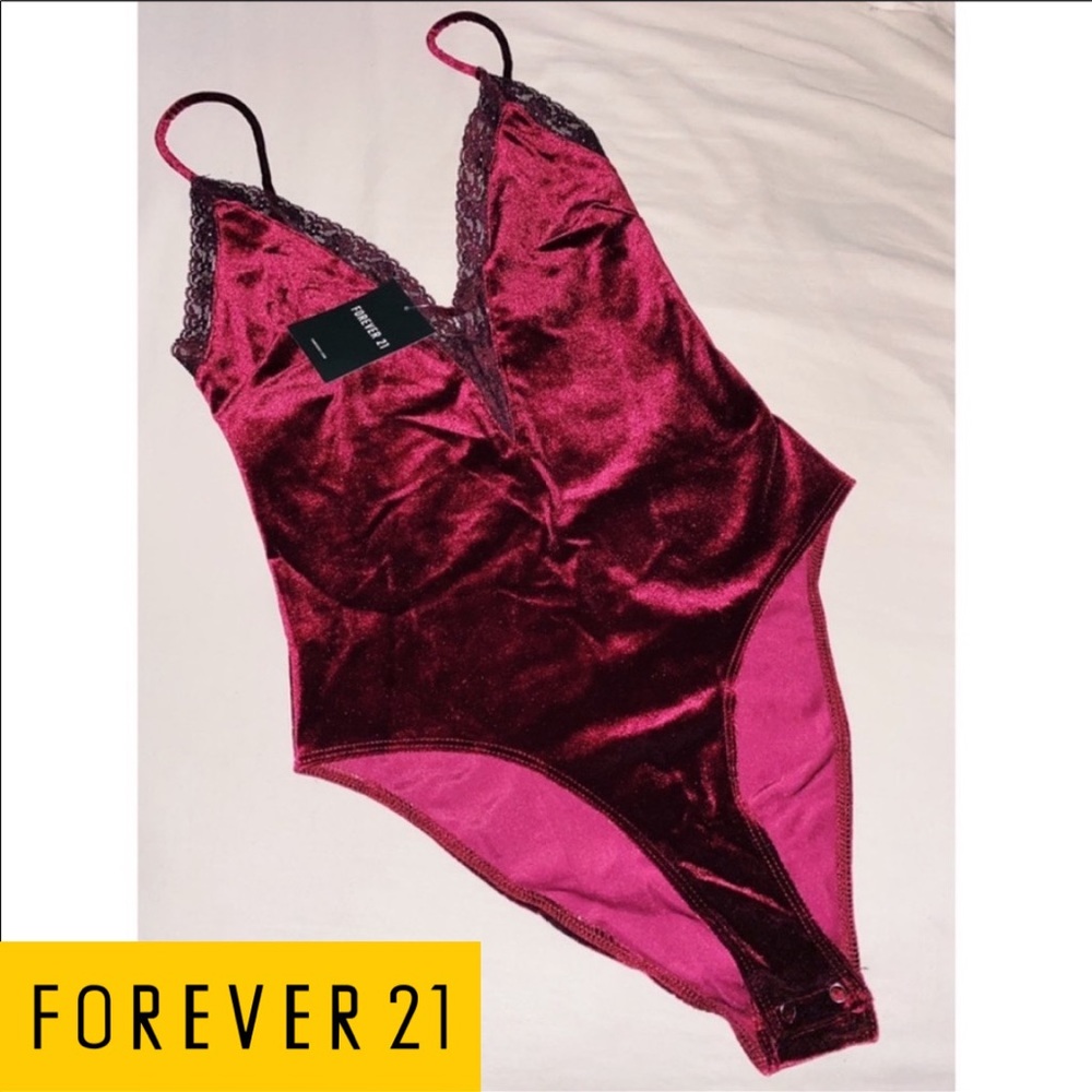 Forever 21 Velvet Bodysuit